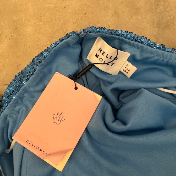 Blue Sequin Mini Dress | 4 - Picture 8 of 10